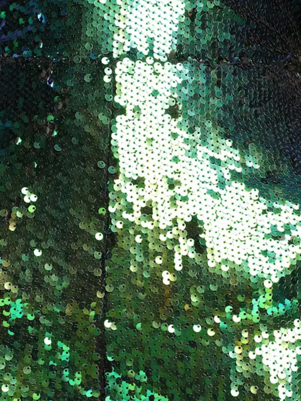 Lulu's Iridescent Sequin V-Neck Wide-Leg Jumpsuit in Green-Blue - Picture 4 of 7